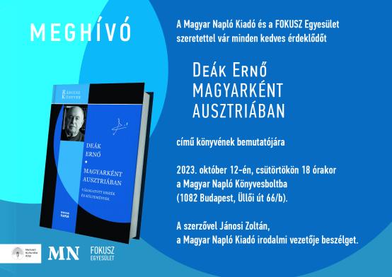 Könyvbemutató - Deák Ernő: Magyarként Ausztriában