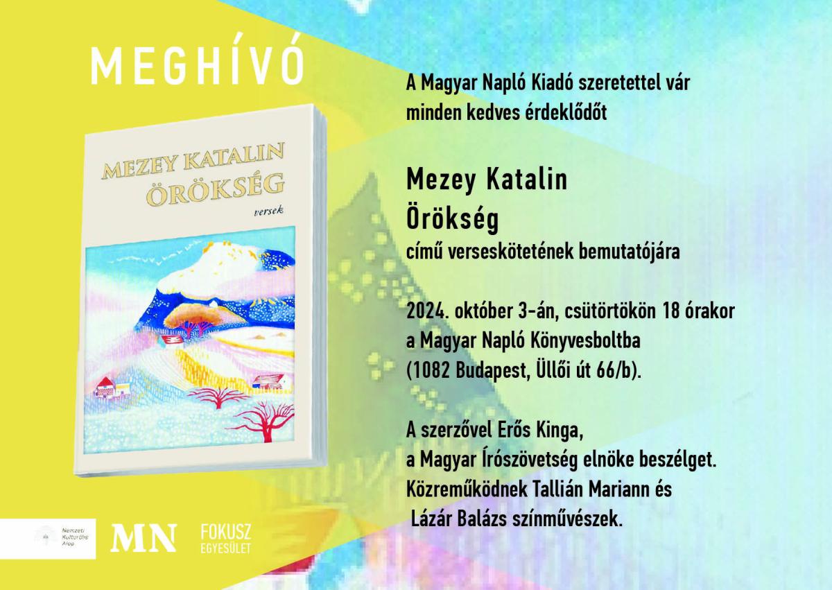 Könyvbemutató - Mezey Katalin: Örökség